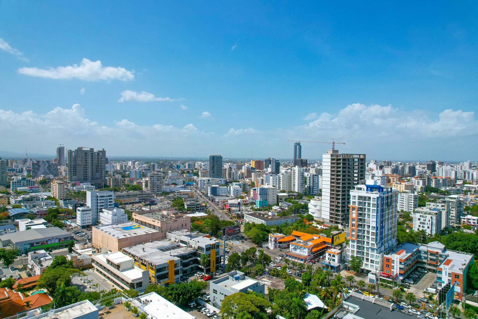 Santo Domingo skyline with residential buildings in the foreground